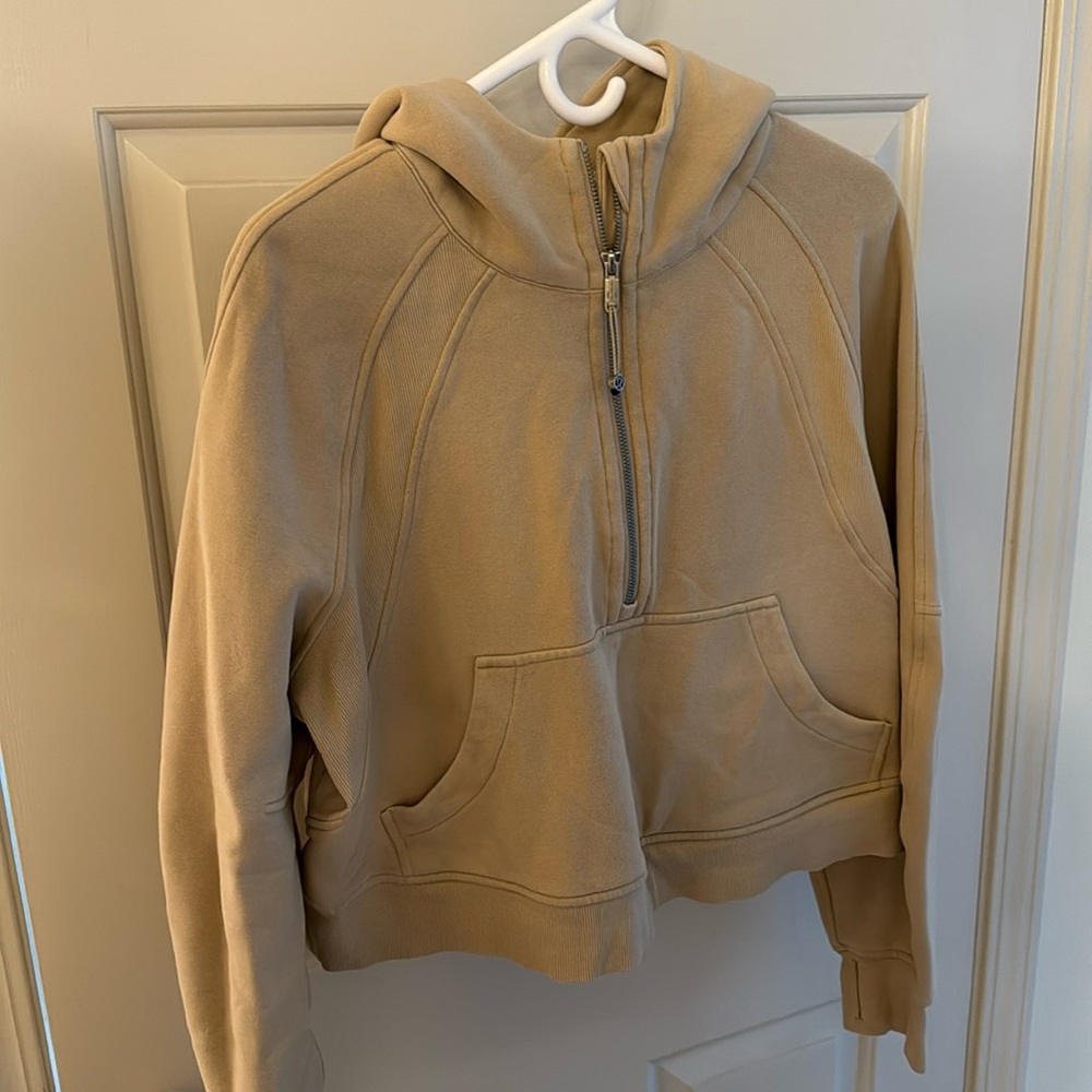 Lululemon Scuba Hoodie 3/4 zip Camel color